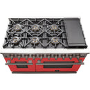 Forno Capriasca Alta Qualita 48-inch Freestanding Gas Range with Convection Technology FFSGS6260-48 (Red)FFSGS626048RED