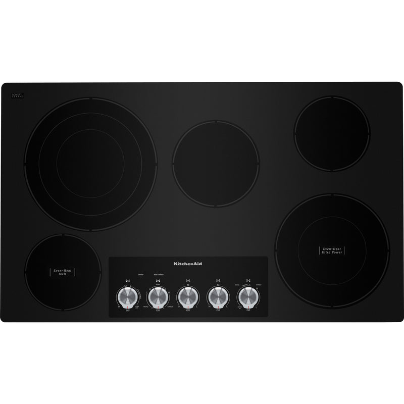 KitchenAid 36-inch Built-in Electric Cooktop with Even-Heat™ Ultra Power™ Element KCES556HBL